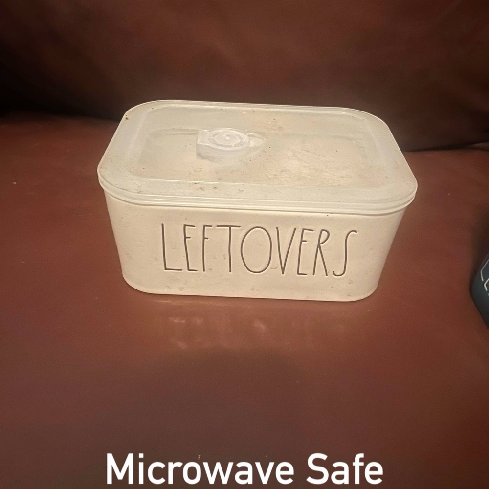 Rae Dunn Cream Leftovers Storage Container